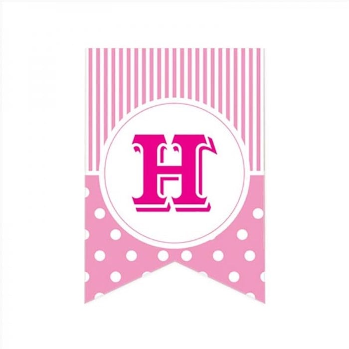 H Harfi Puantiyeli Pembe Afiş