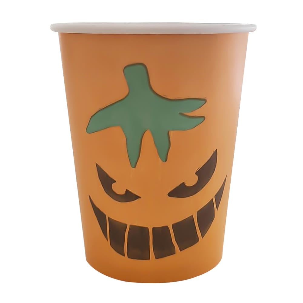 Halloween Balkabağı Temalı Karton Bardak 5 Adet