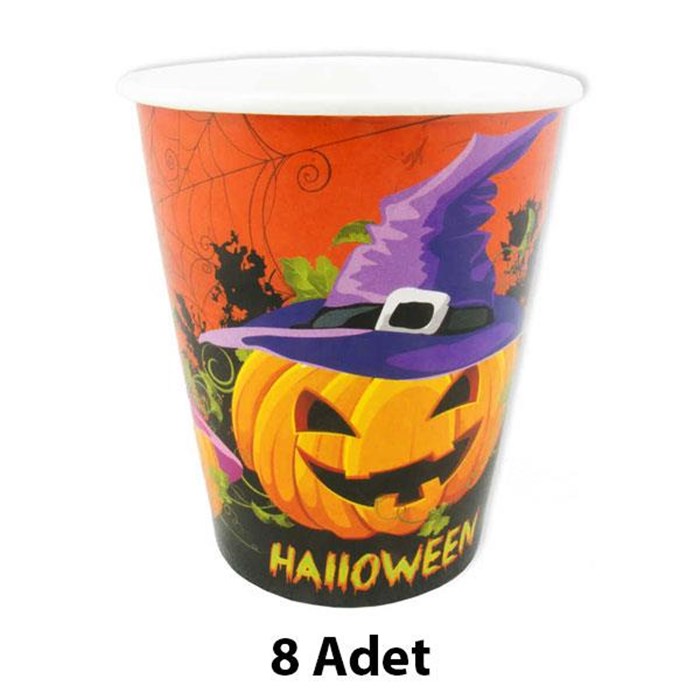 Halloween Partisi Karton Bardak - 8 Adet