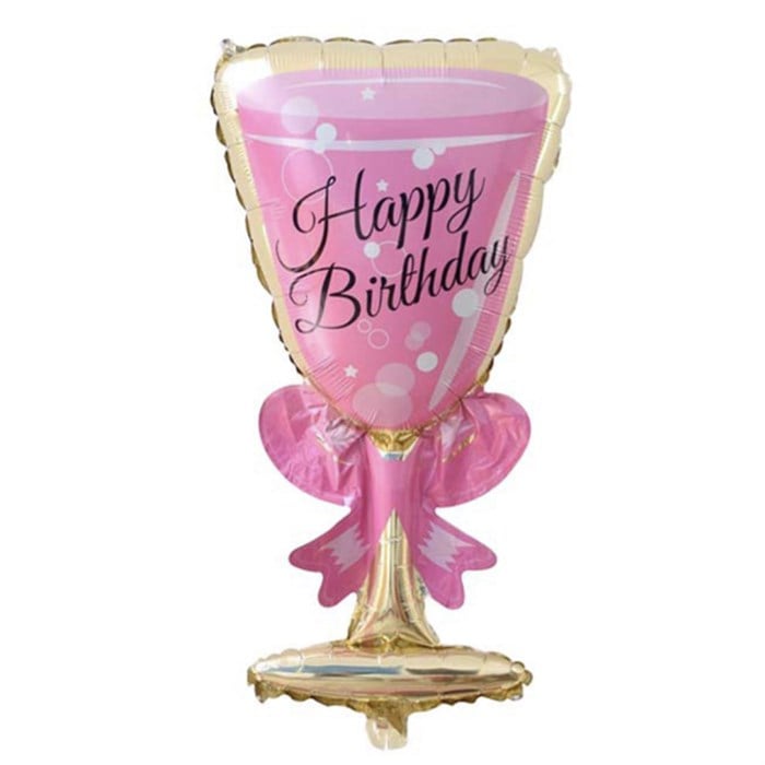 Happy Birthday Kadehi Bardak Pembe Folyo Balon