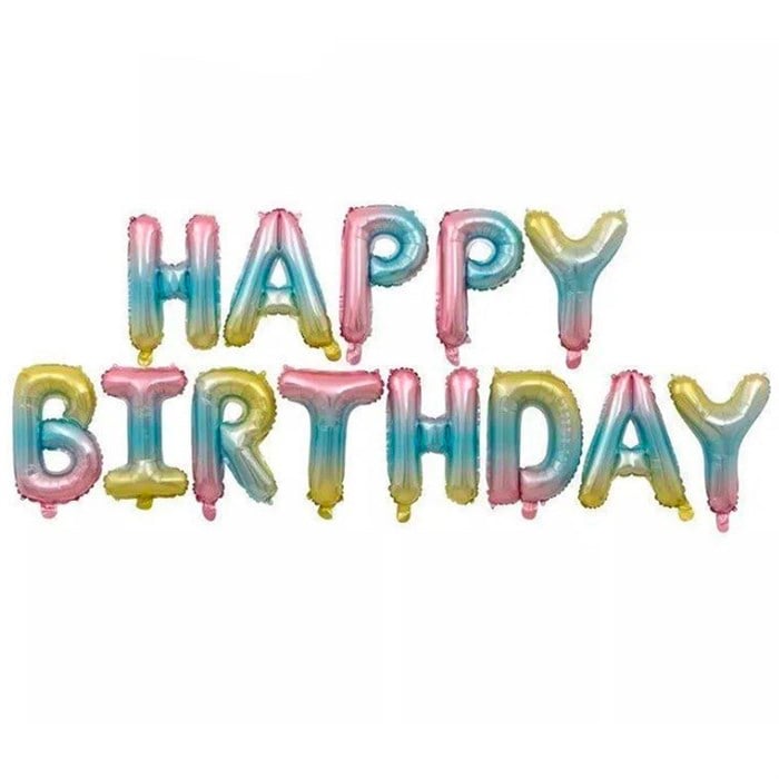 Happy Birthday Yazılı Rengarenk Folyo Balon