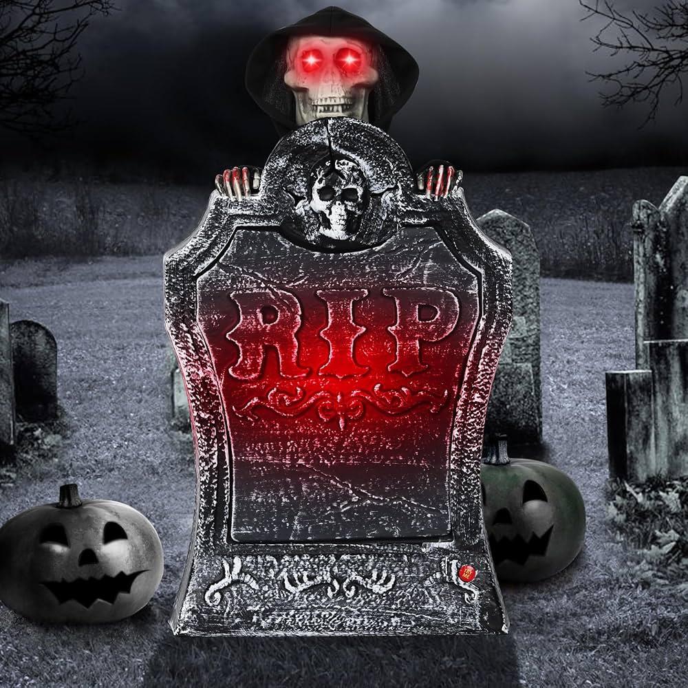 Hareketli Cadılar Bayramı Mezar Taşı