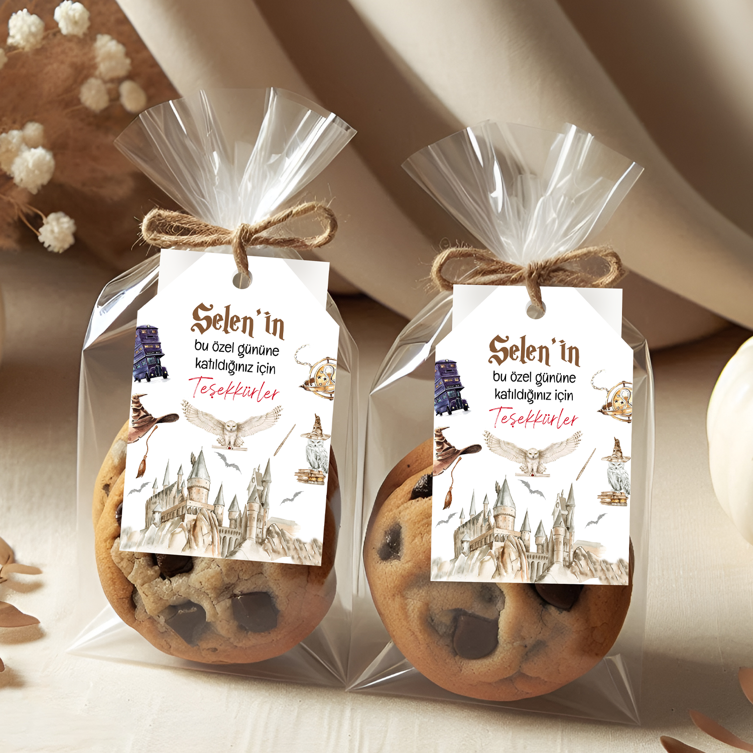 Harry Potter Temalı Kişiye Özel Teşekkür Kartı 8'li