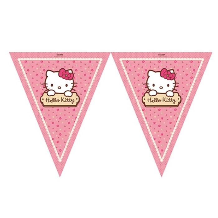 Hello Kitty Doğum Günü Temalı Flama Bayrak