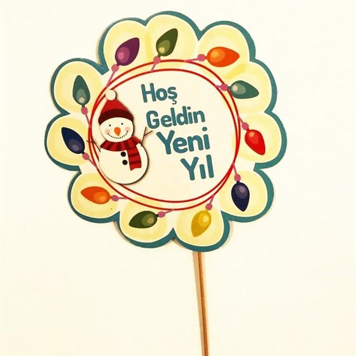 Hoş geldin Yeni Yıl Çubuklu Konuşma Balonu