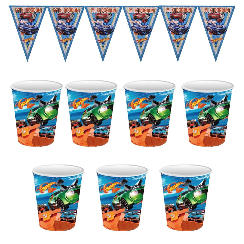 Hot Wheels Temalı 8 Kişilik Doğum Günü Seti