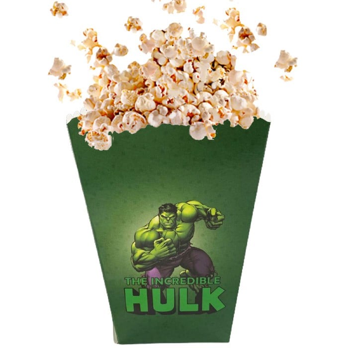 Hulk Konsepti Mısır Popcorn Kutusu - 5 Adet
