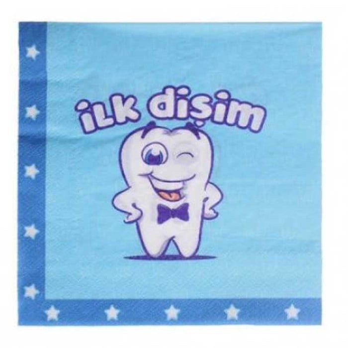 İlk Dişim Mavi Erkek Peçete 20 Adet