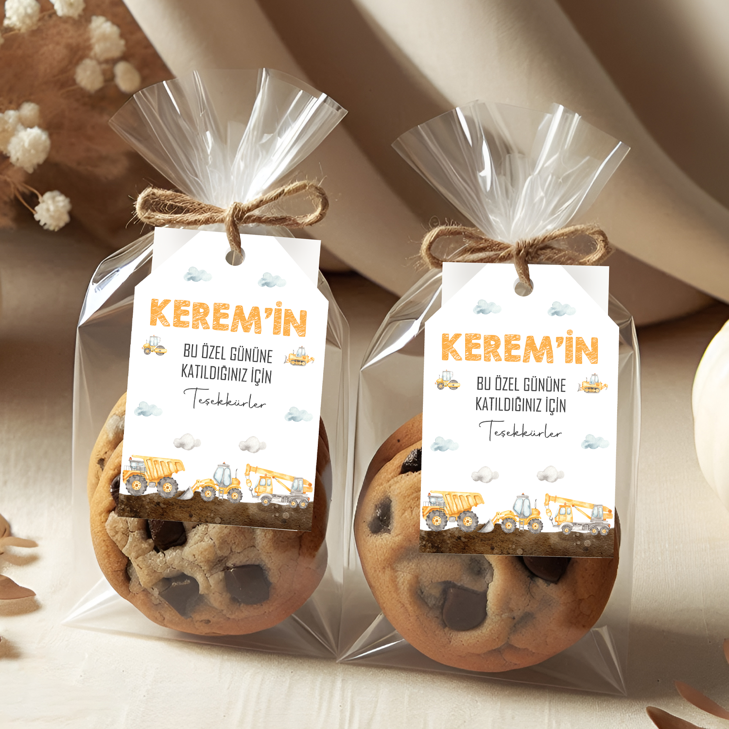 İnşaat Temalı Kişiye Özel Teşekkür Kartı 8'li