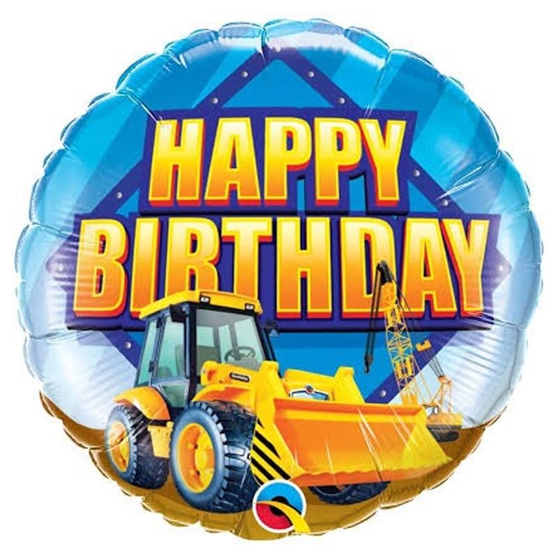 İnşaat Temalı Yuvarlak Folyo Balon
