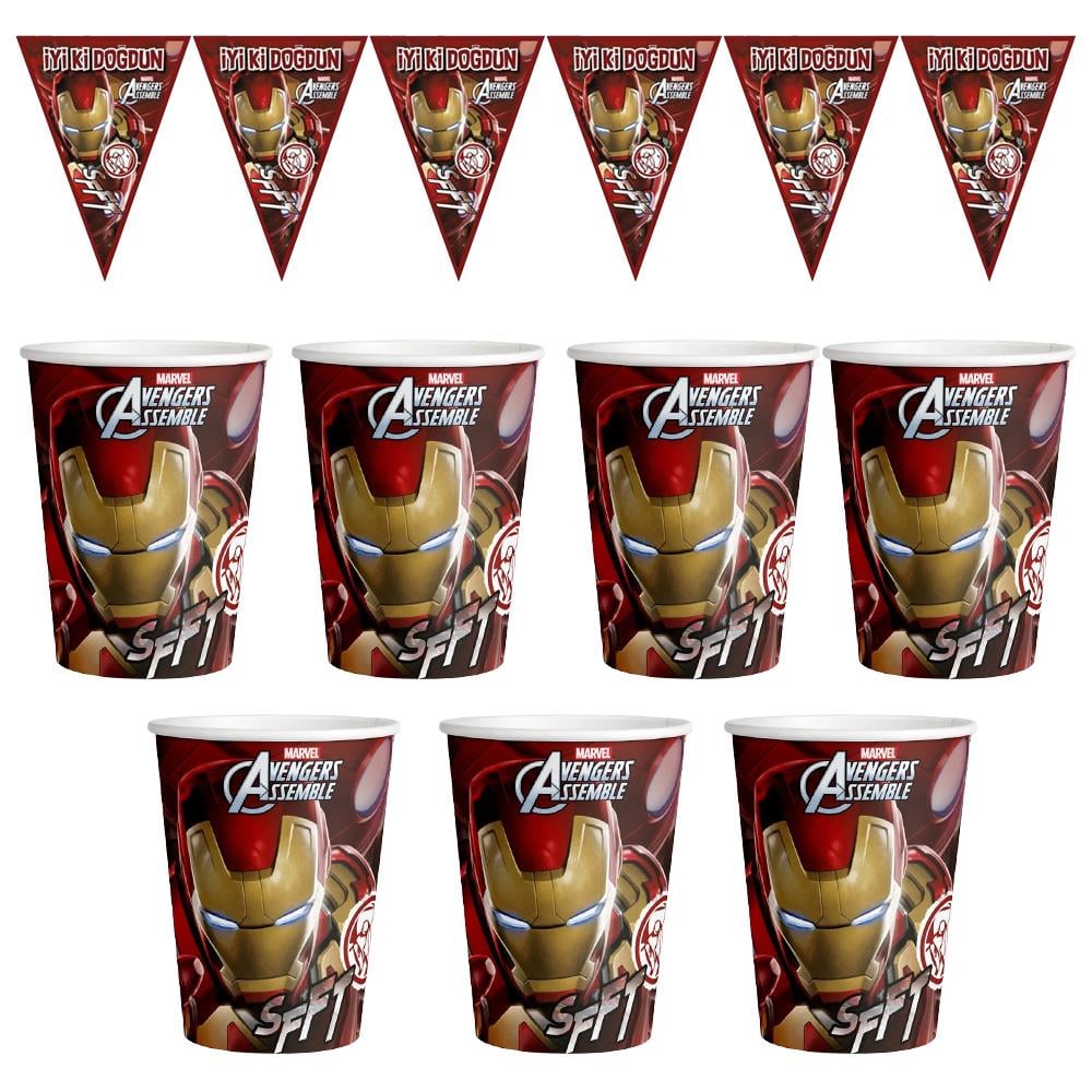 İron Man Temalı 8 Kişilik Doğum Günü Seti
