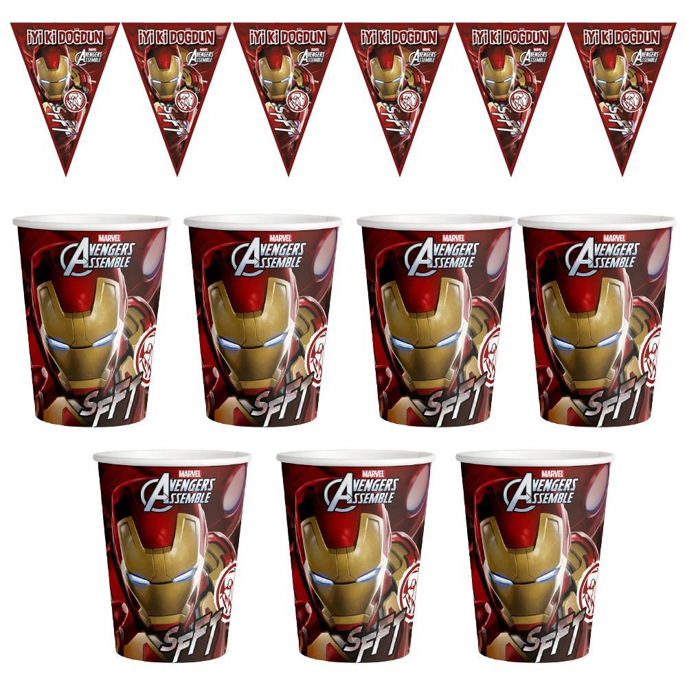 İron Man Temalı 8 Kişilik Doğum Günü Seti