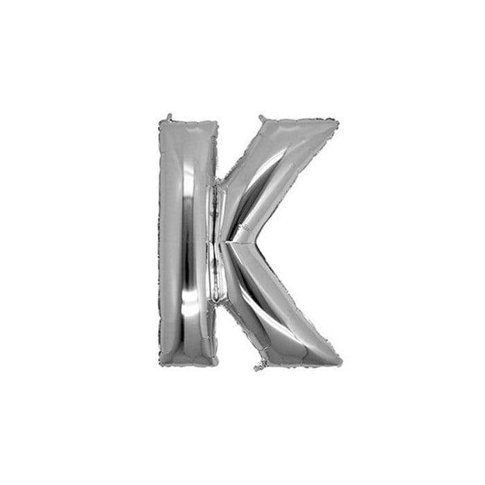 K Harfi Gümüş Folyo Balon 40 Cm