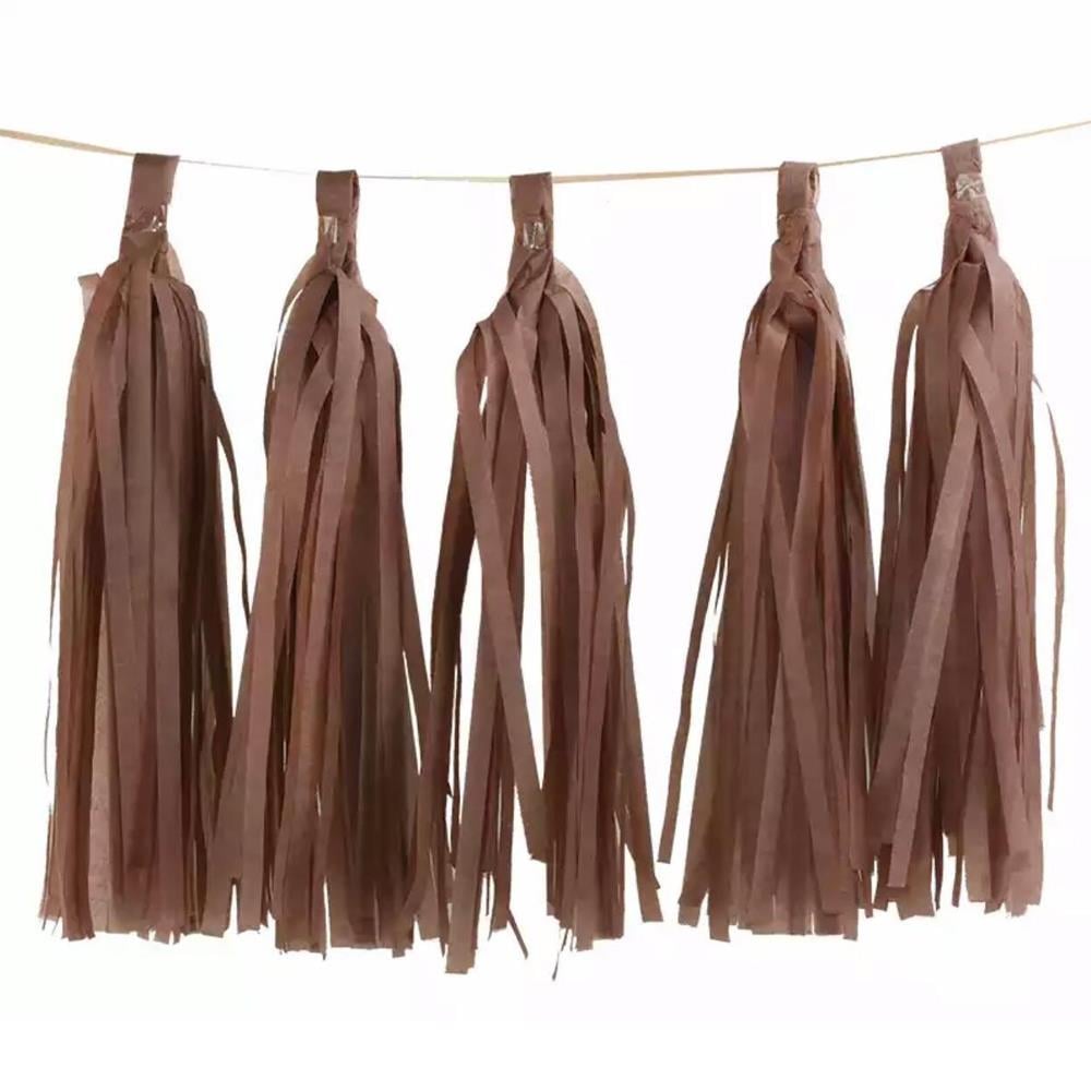 Kahverengi Püskül Dekor Süs 5'li