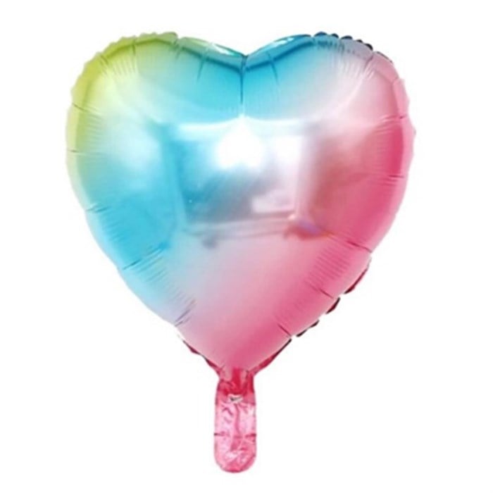 Kalp Gökkuşağı Folyo Balon - 40 cm