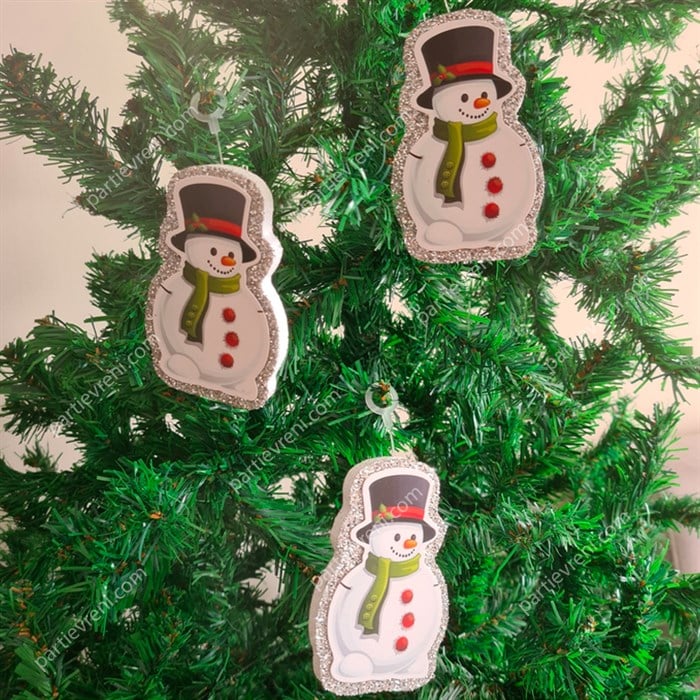 Kardan Adam Şeklinde Strafor Ağaç Süsü 6'lı