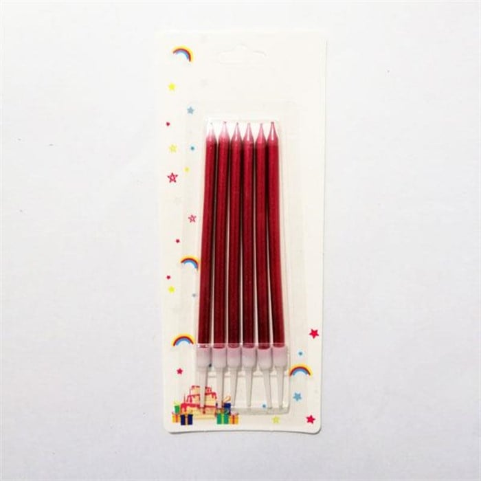 Kırmızı Çubuk Mum 11 cm - 6 adet