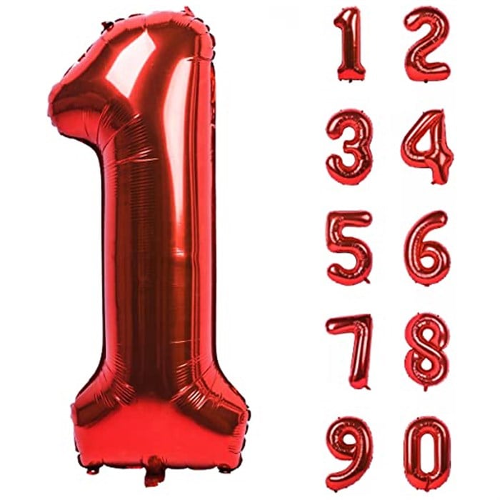 Kırmızı Rakam Folyo Balon - 40 cm