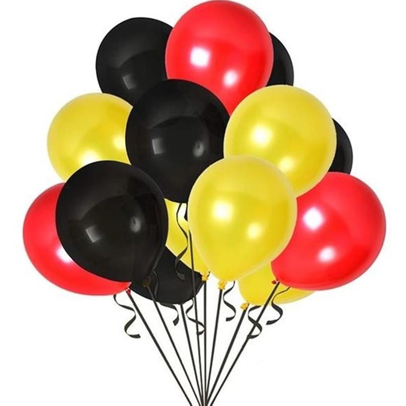 Kırmızı, Sarı ve Siyah Renk Karışık Balon 5 Adet