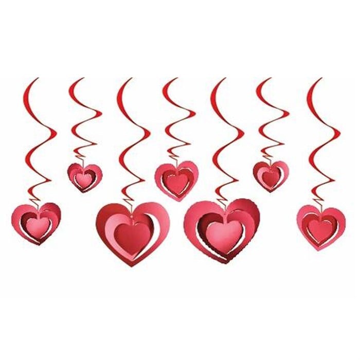 Kırmızı Yıldız Tavan Süs 12'li