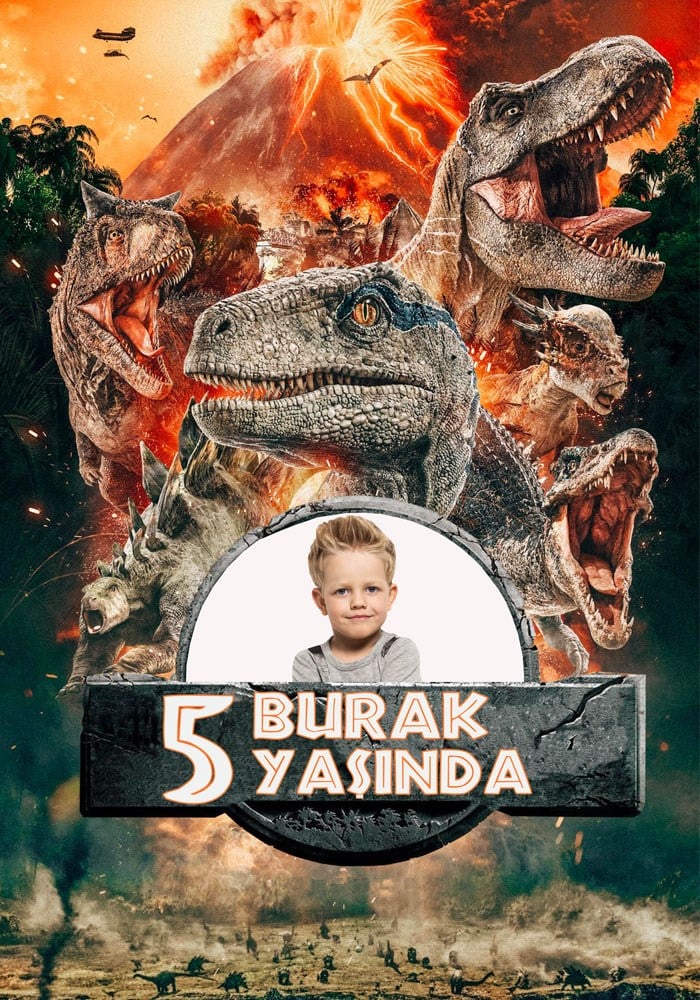Kişiye Özel Jurassic Doğum Günü Afişi - 70 cm - 100 cm