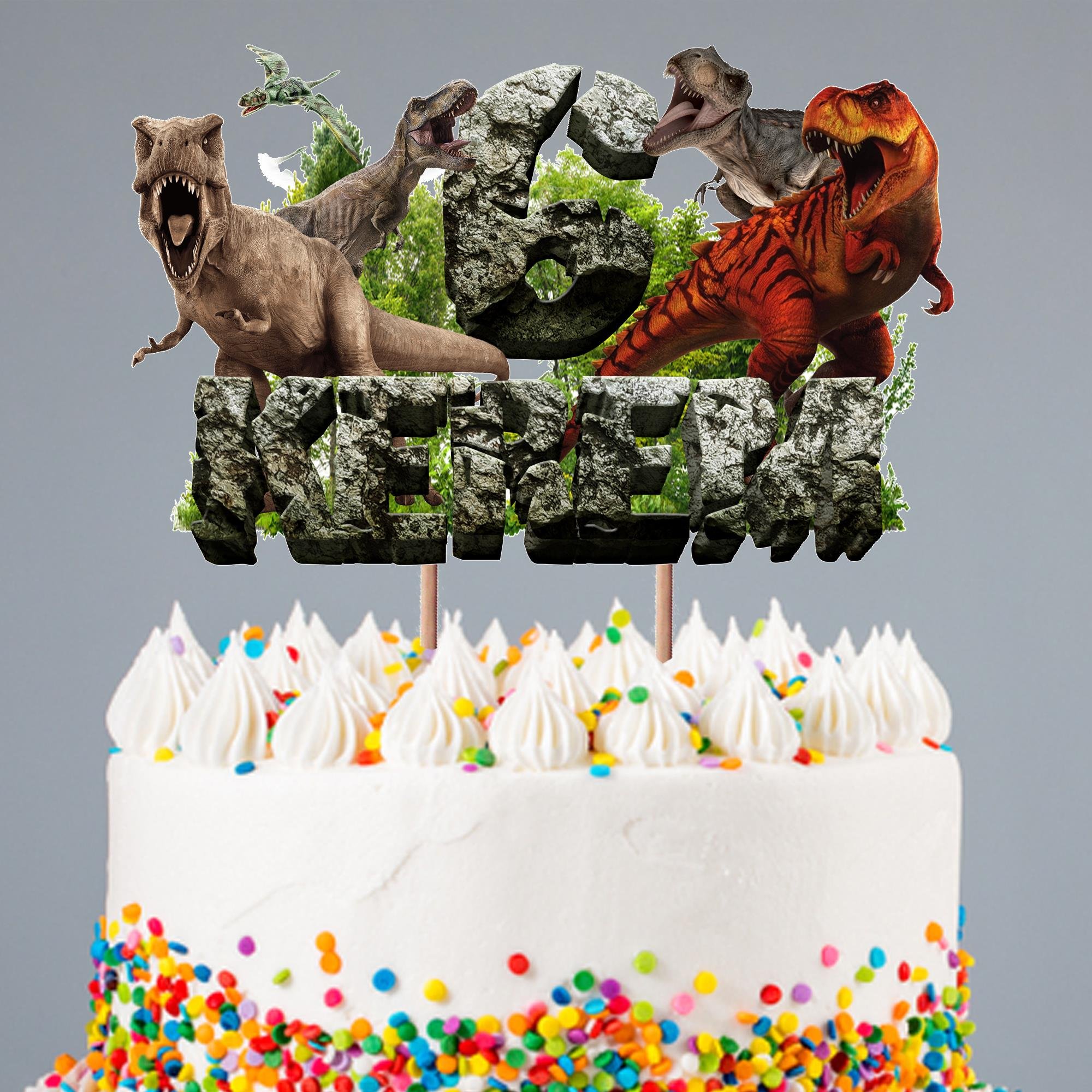 Kişiye Özel Jurassic Park Dinozor Temalı Pasta Süsü Seti