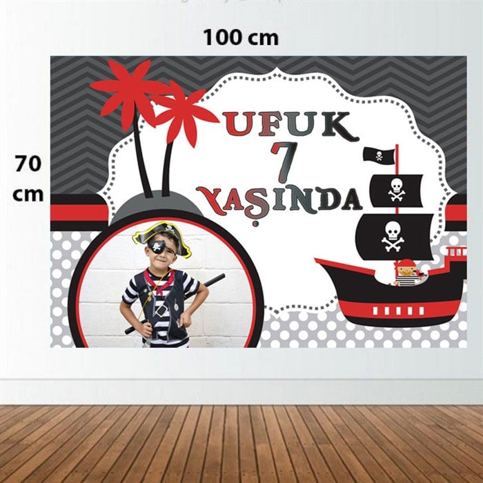 Kişiye Özel Korsan Doğum Günü Afişi - 70 cm - 100 cm