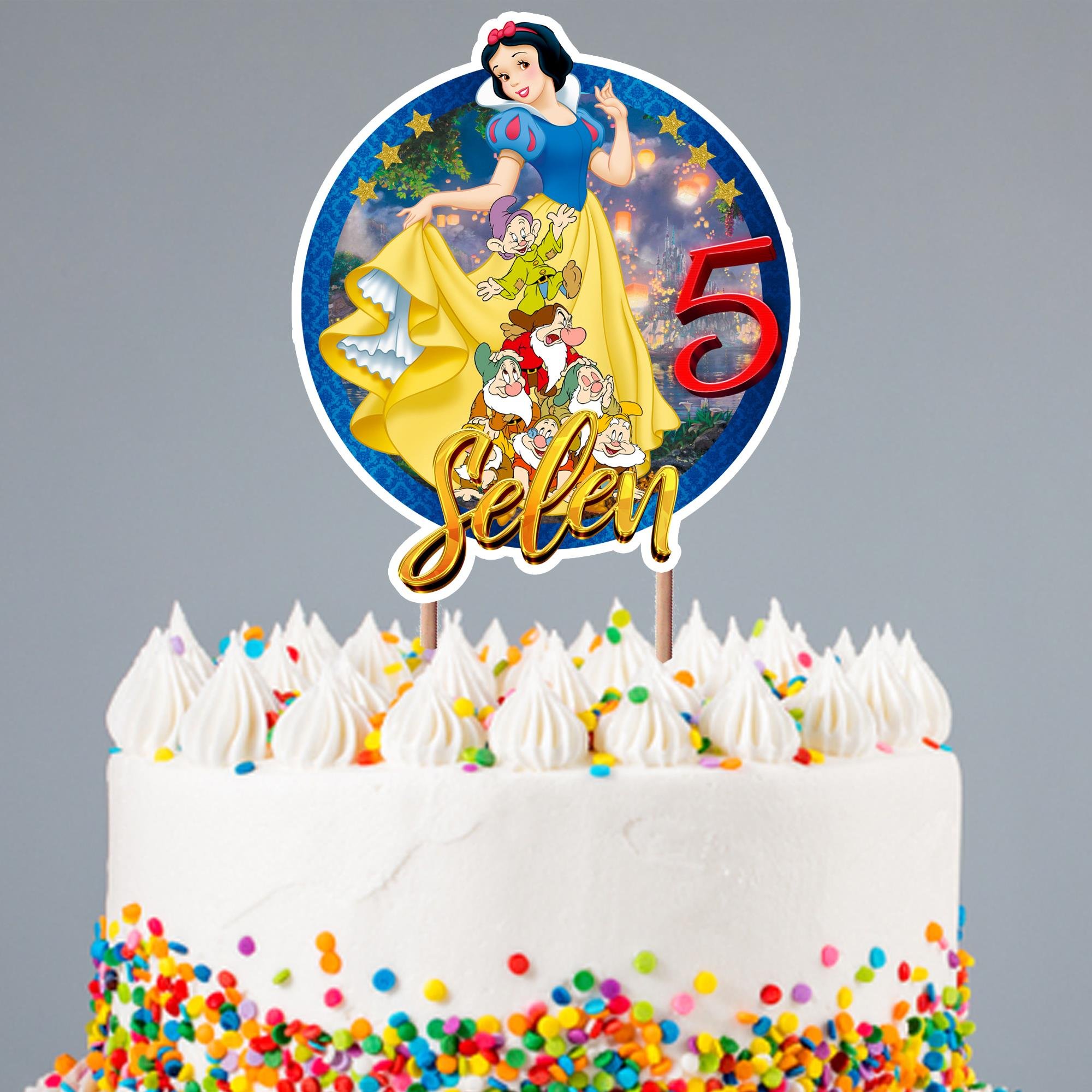 Kişiye Özel Pamuk Prenses Temalı Pasta Süsü Seti