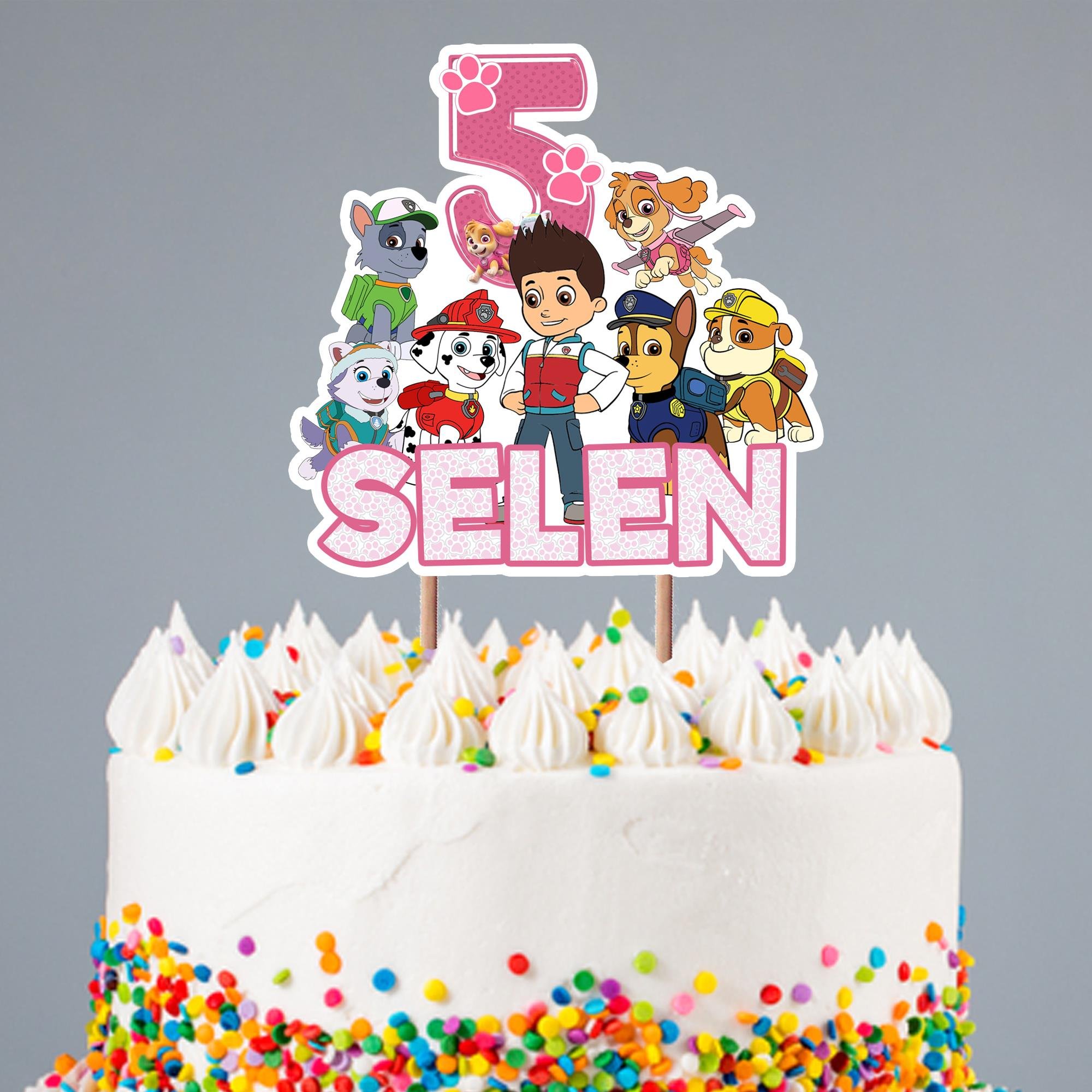 Kişiye Özel Pembe Paw Patrol Temalı Pasta Süsü Seti