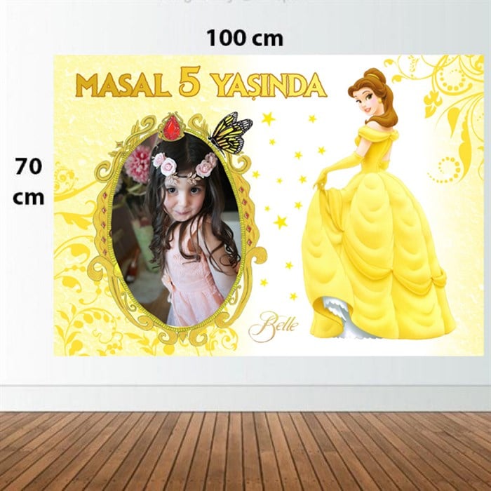 Kişiye Özel Prenses Bella Doğum Günü Afişi - 70 cm - 100 cm