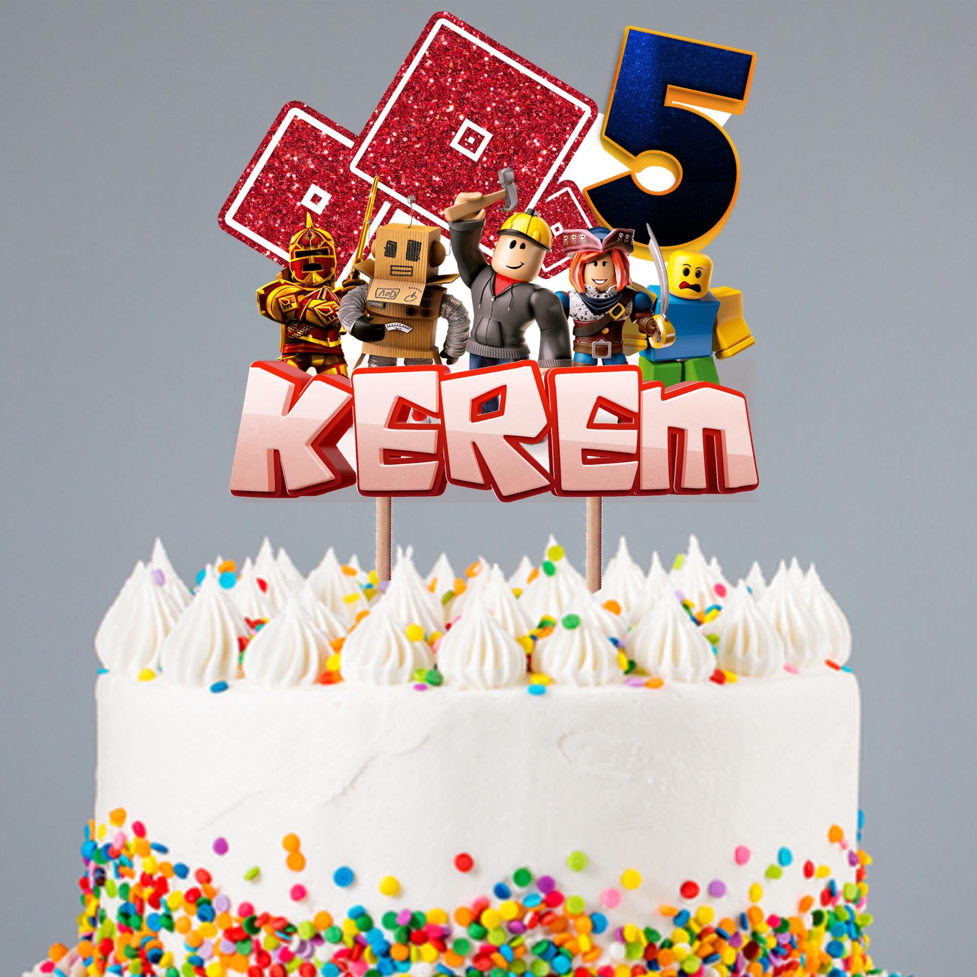 Kişiye Özel Roblox Temalı Pasta Süsü