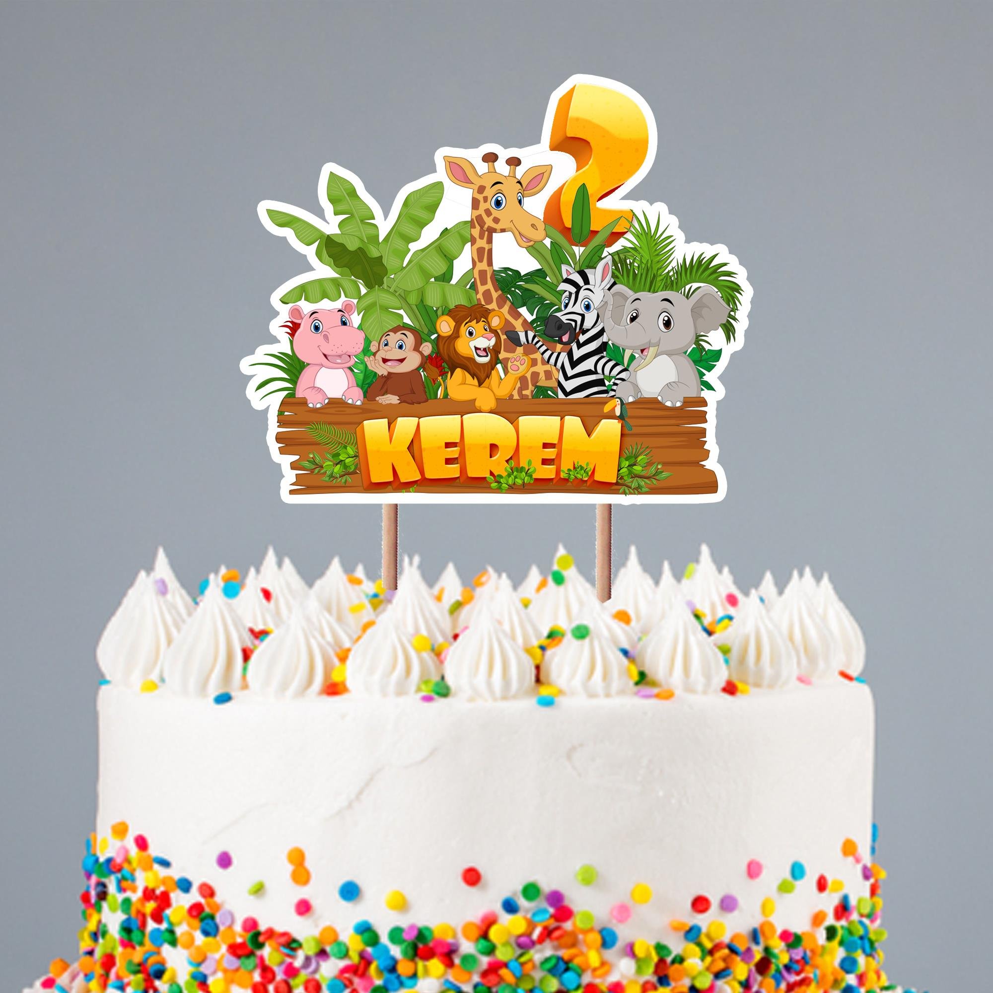 Kişiye Özel Safari Temalı Pasta Süsü