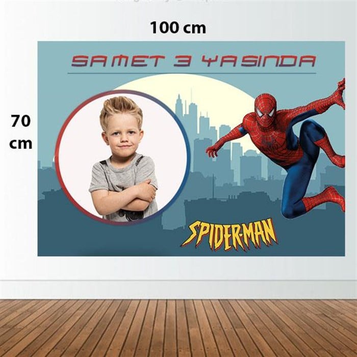 Kişiye Özel Spiderman Doğum Günü Afişi - 70 cm - 100 cm
