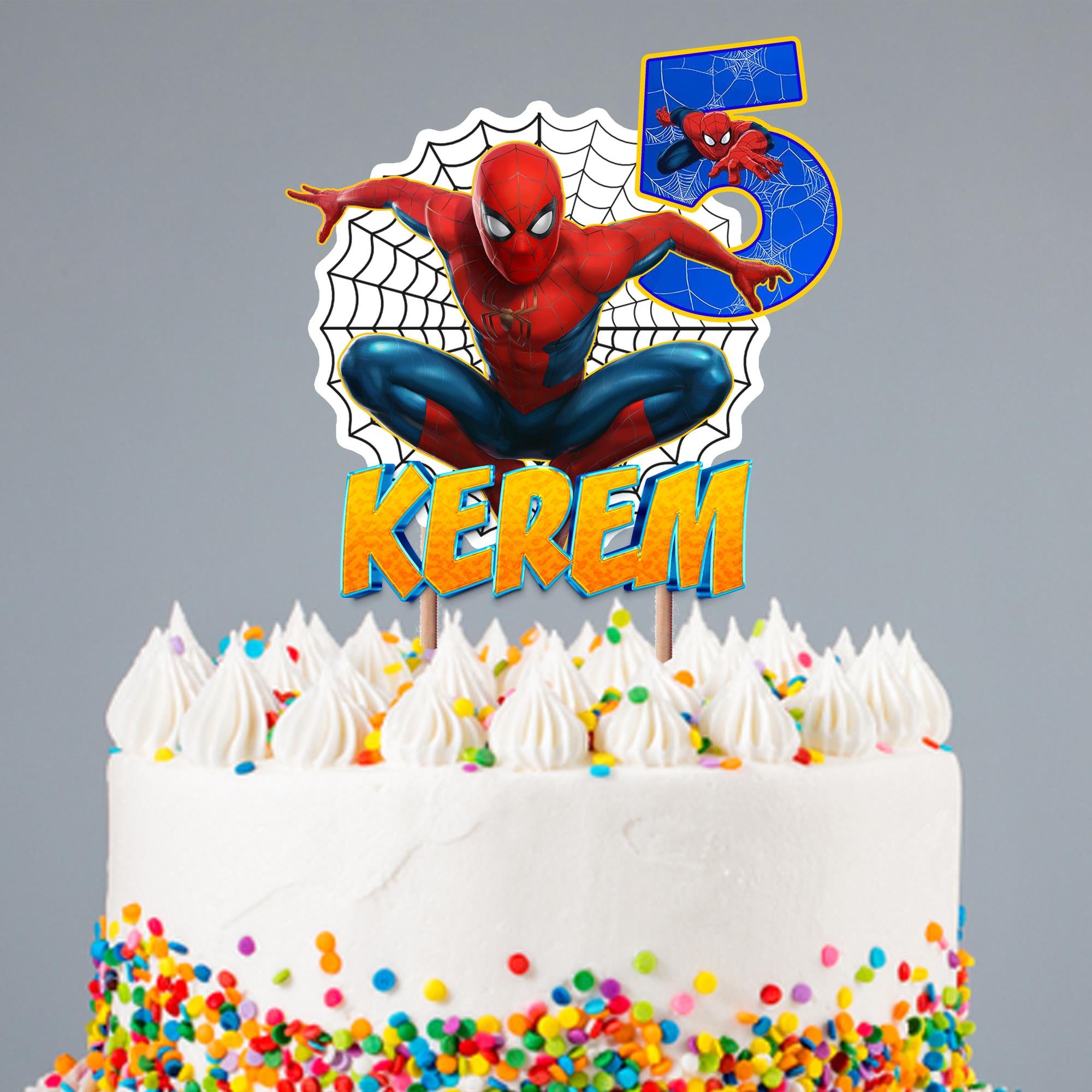 Kişiye Özel Spiderman Temalı Pasta Süsü