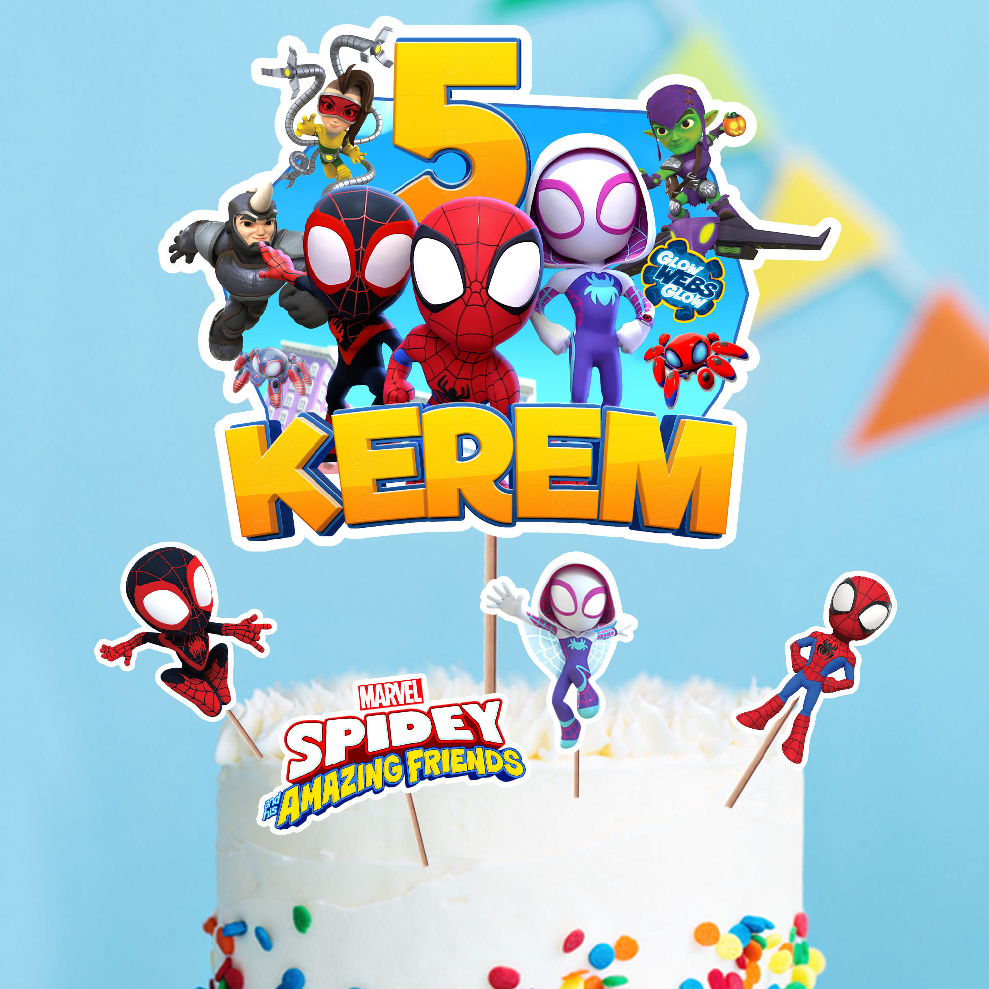 Kişiye Özel Spidey Temalı Pasta Süsü