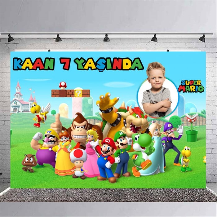 Kişiye Özel Super Mario Doğum Günü Afişi - 4 Boy Seçenekli