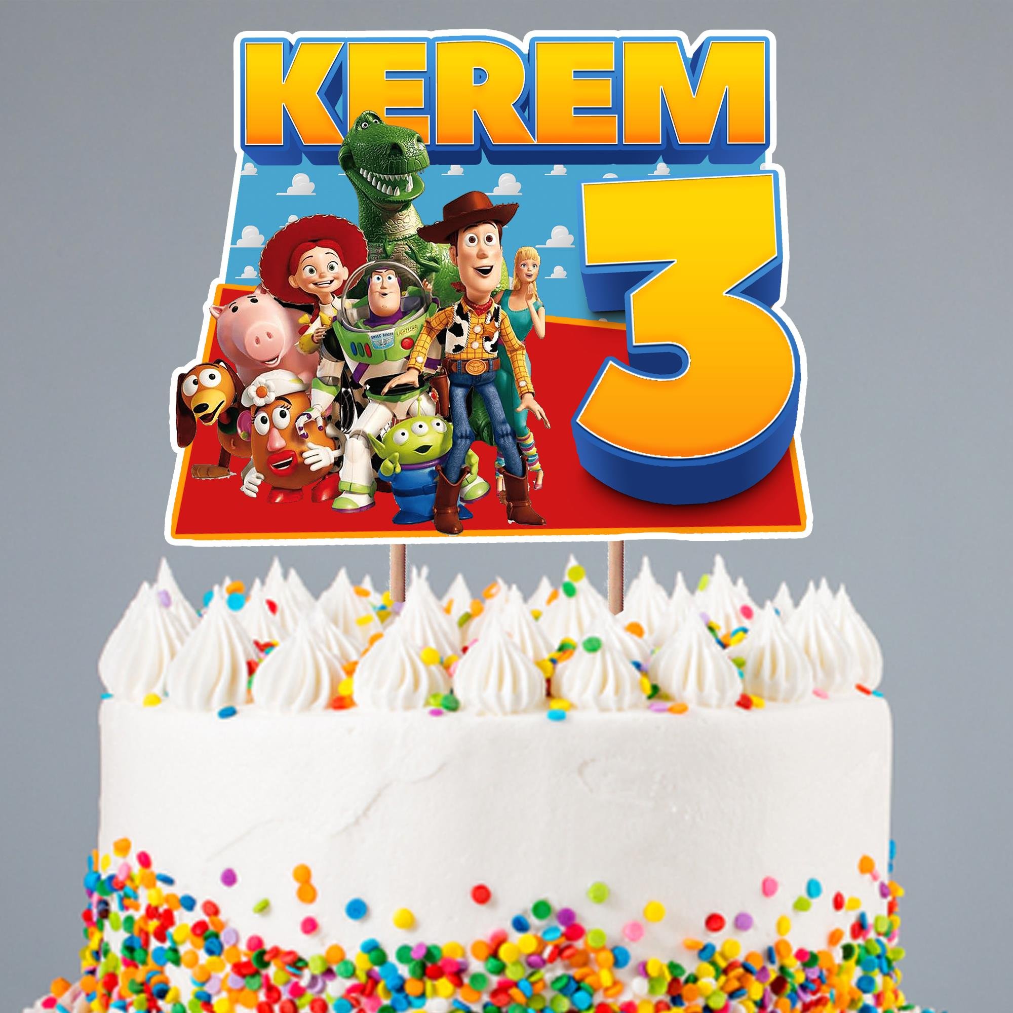 Kişiye Özel Toy Story Temalı Pasta Süsü Seti