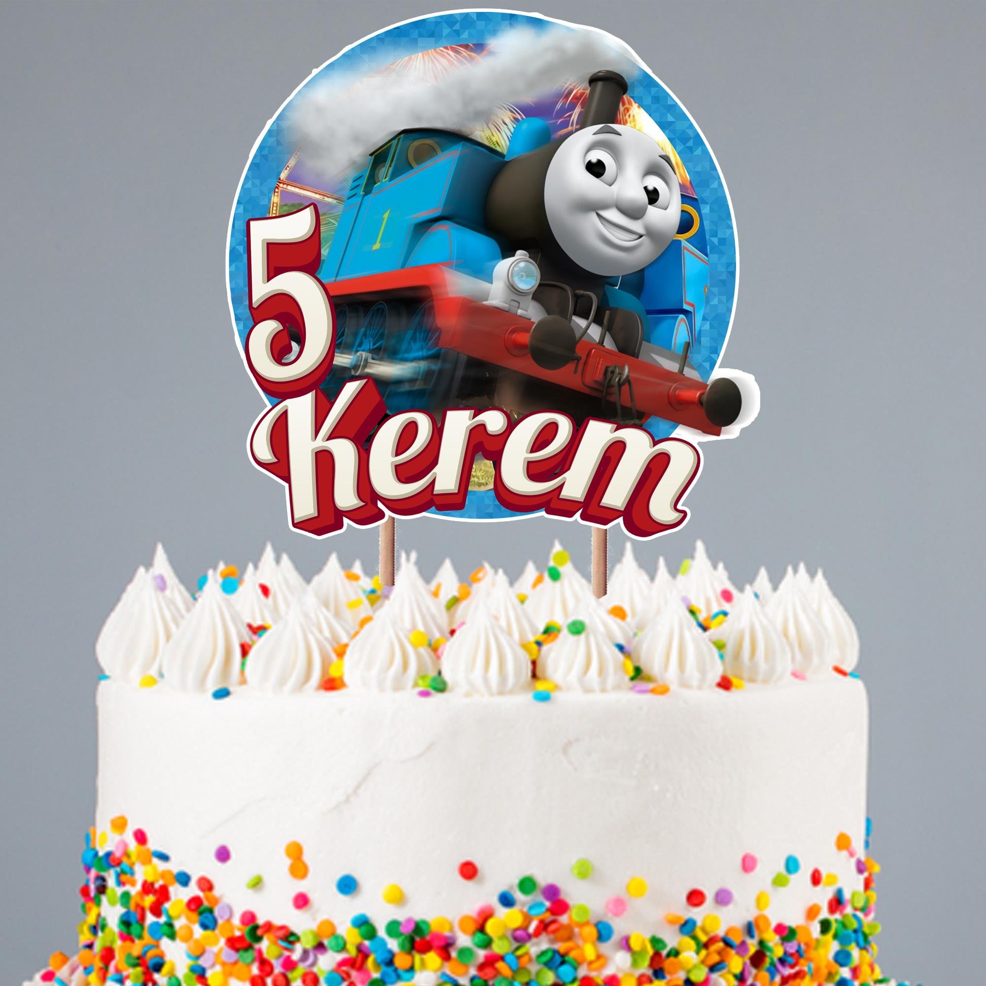 Kişiye Özel Tren Thomas Temalı Pasta Süsü Seti