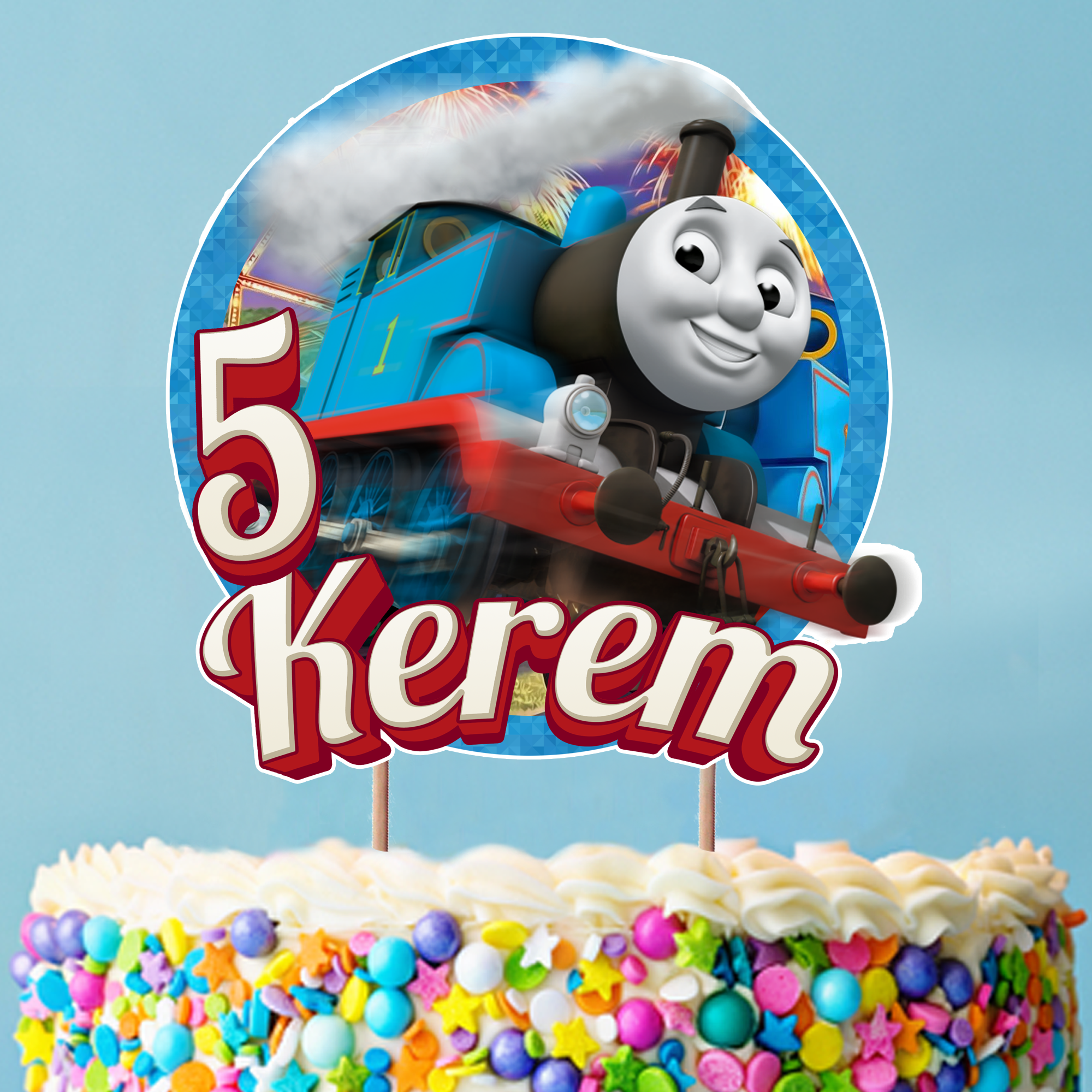 Kişiye Özel Tren Thomas Temalı Pasta Süsü Seti