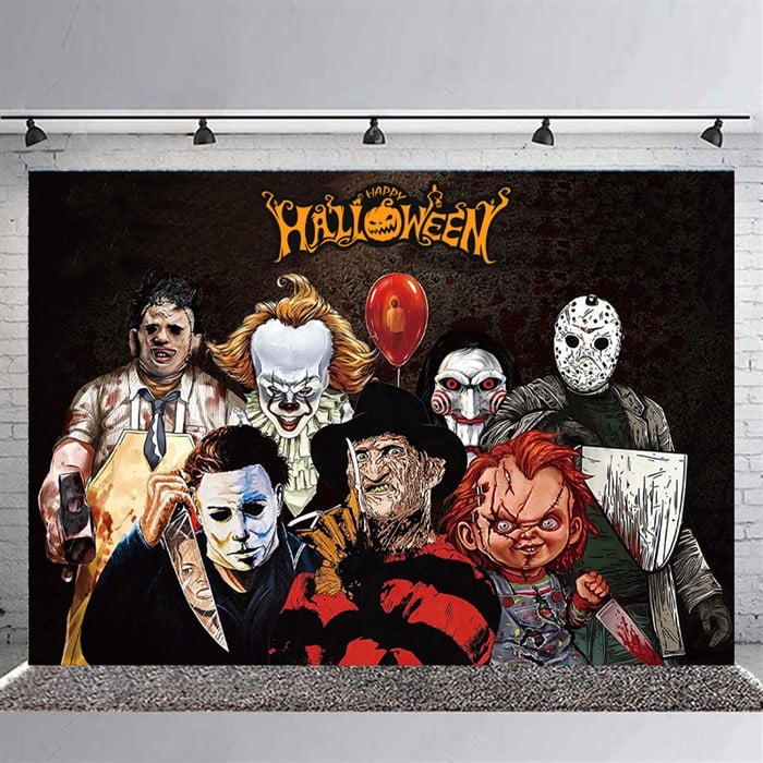 Klasik Korku Filmi Karakterleri Temalı Branda Afiş - 70x100 cm