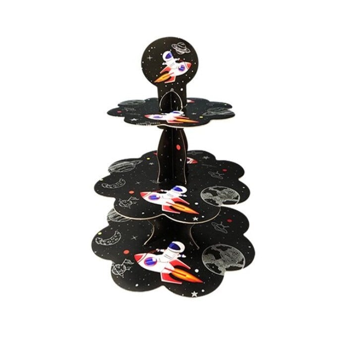 Kozmik Uzay Temalı Cupcake Kek Standı