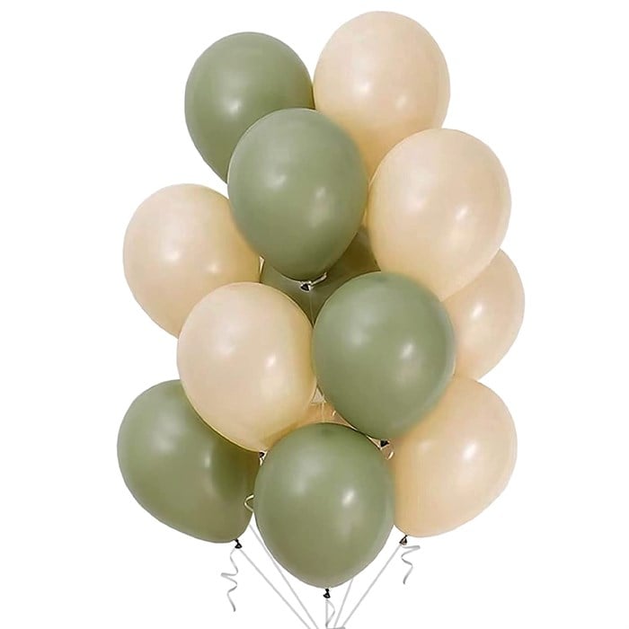 Küf Yeşili ve Somon Lateks Balon 12 Adet