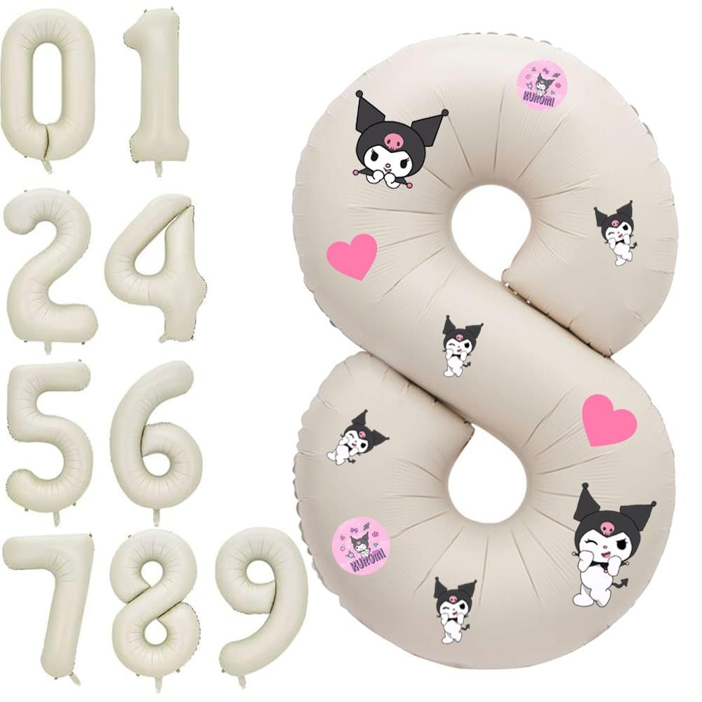 Kuromi Temalı Etiketli Krem Folyo Balon