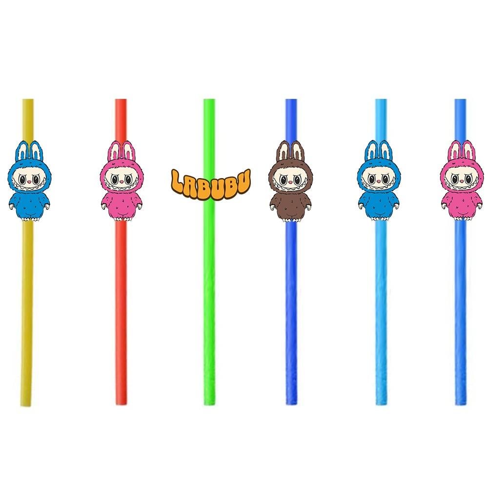 Labubu Temalı Plastik Pipet