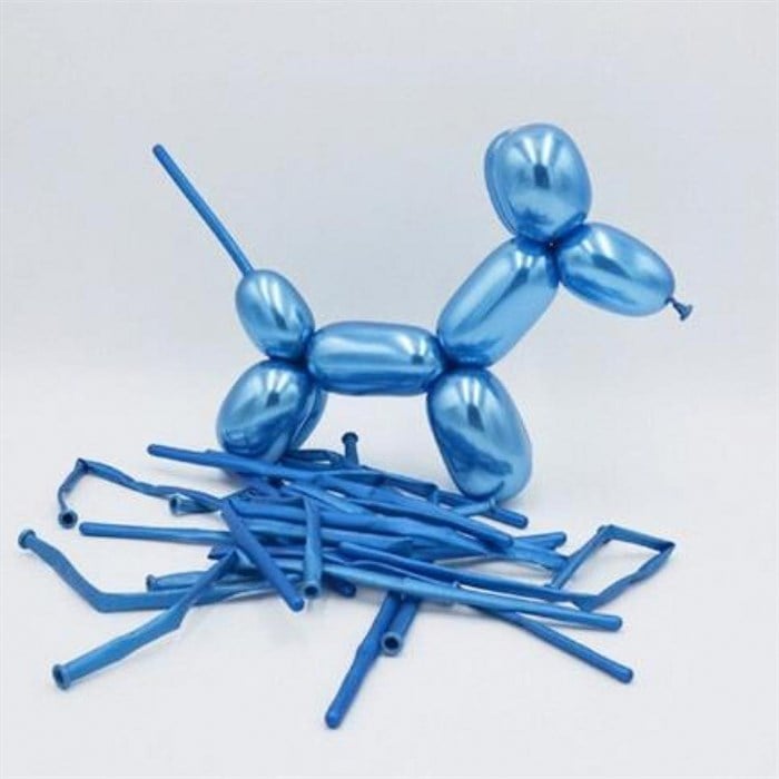 Mavi Krom Sosis Balon 5 Adet