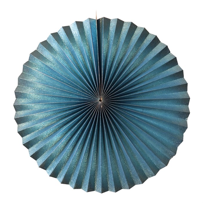 Mavi Metalize Yelpaze Süs - 40 Cm
