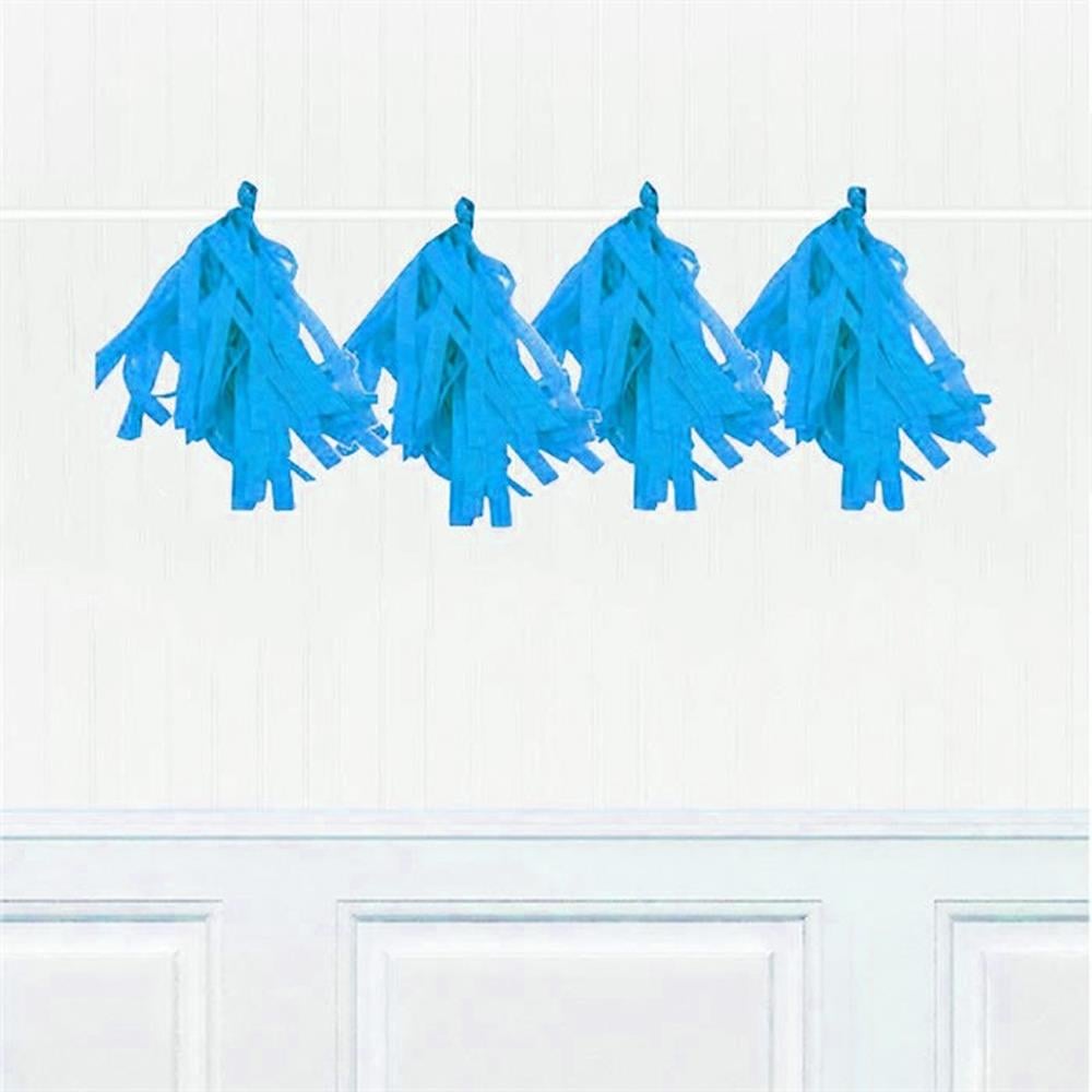 Mavi Püskül Dekor Süs 3'lü