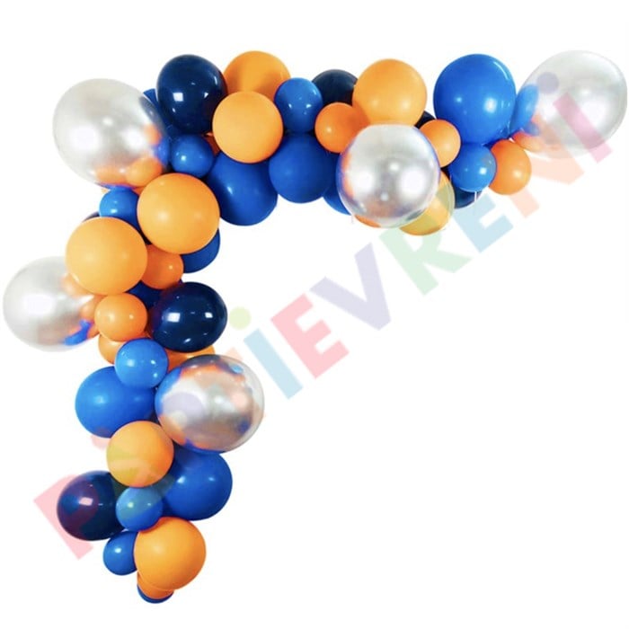 Mavi turuncu Gece Mavisi Gümüş Krom Balon Zincir Seti 2.5 m