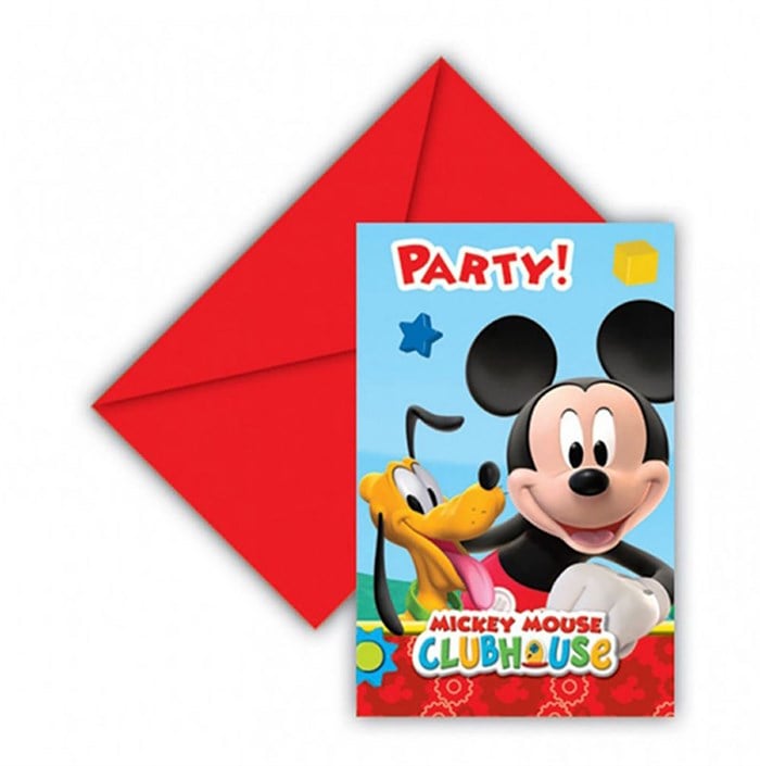 Mickey Mouse Clubhouse Davetiye - 6 Adet