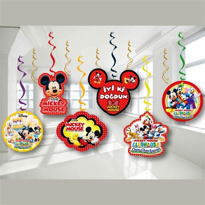 Mickey Mouse Doğum Günü Temalı Asma Süs Seti